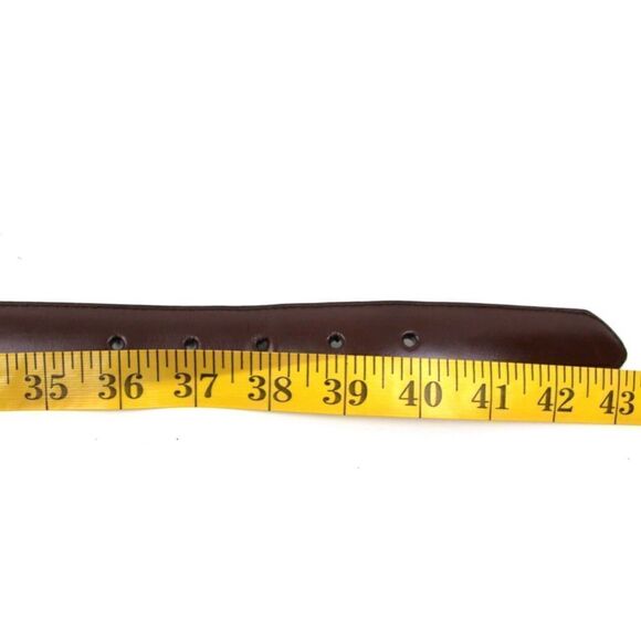 CLASSIC BROWN GENUINE LEATHER 1 1/8"Wd DRESS CASUAL MEN'S BELT Sz 38/95 (R16 - Picture 8 of 9